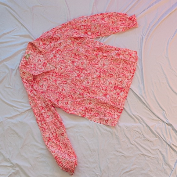 Lilly Pulitzer Top In Mizner Red Seaside Harbour Print - Picture 1 of 4